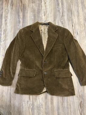 VTG Polo Ralph Lauren Boys Size 10 Brown Corduroy Blazer Sport Coat USA2